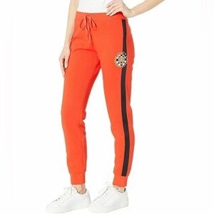 𝅺juicy Couture Luxe Tiger Patch Zuma Pants French Terry Orange XL